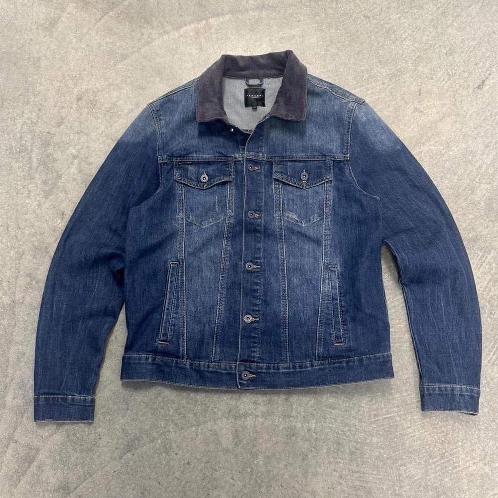 Men's Request Jean Jacket Trucker Cotton Cropped Bomber Jacket